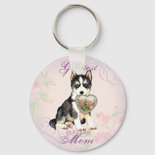 Husky Heart Mum Key Ring