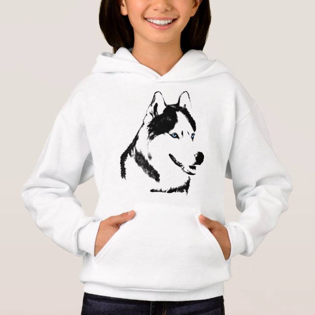 Husky Hoodie Kid's Sled Dog Kid's Husky Sweatshirt (Front)