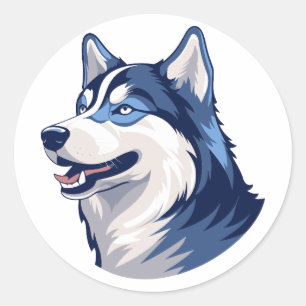 Husky Howlers Husky Dog Power Logo Art Classic Round Sticker