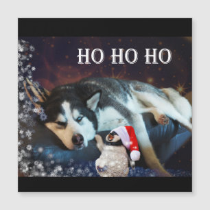 Husky Humbug Christmas Magnetic Card