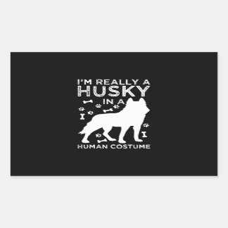 Husky |Husky In A Human Costume Siberian Dog Lover Rectangular Sticker