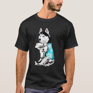 Husky I Love Mum Tattoo T-Shirt