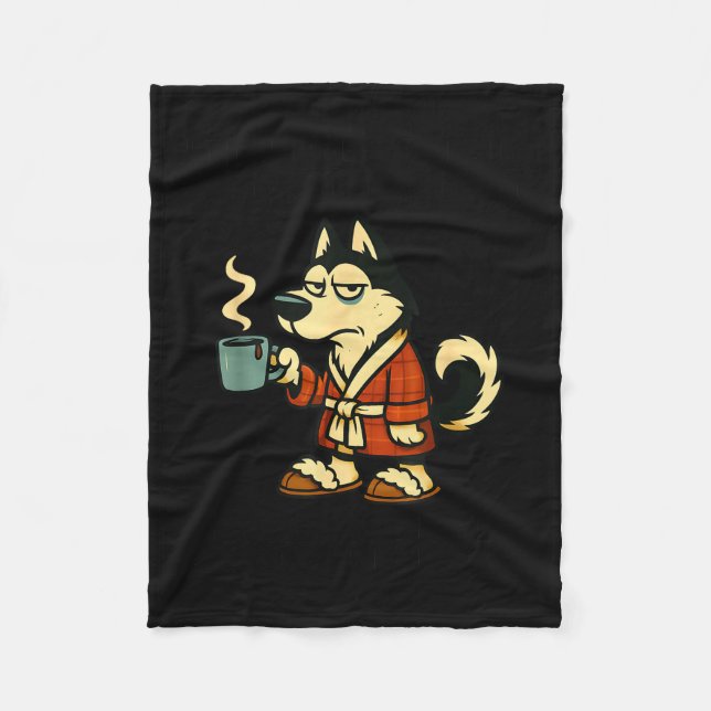 Husky I Think I'm Emotionally Constipated I Haven' Fleece Blanket (Front)