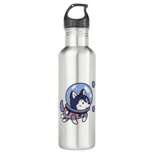 Husky In Space Puppy Dog Lover Retro 710 Ml Water Bottle
