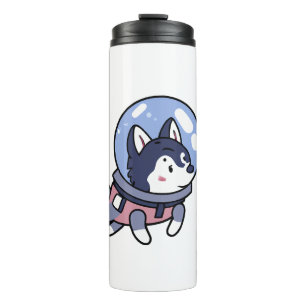Husky In Space Puppy Dog Lover Retro Thermal Tumbler