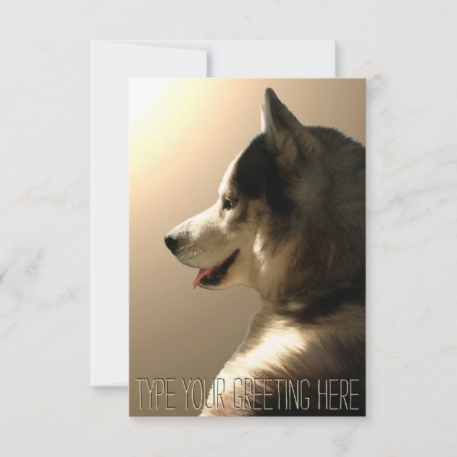 Husky Invitations Personalised Siberian Husky Card (Front)