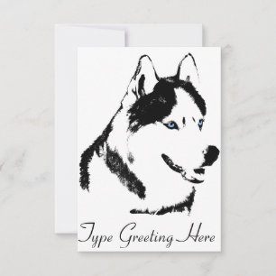 Husky Invitations Personalised Siberian Husky Card