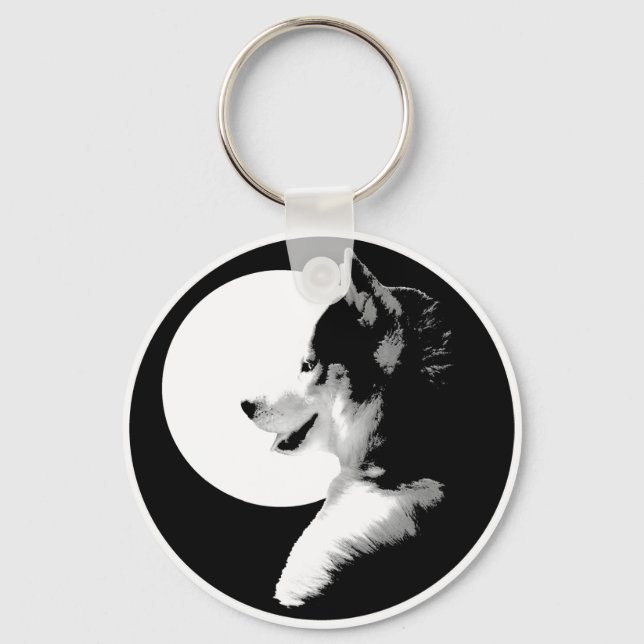 Husky Keychain Siberian Husky Malamute Dog Gifts (Front)