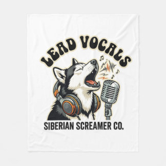 Husky Lead Vocal Funny Dog Design Fleece Blanket