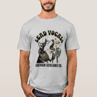 Husky Lead Vocal Funny Dog Design  T-Shirt