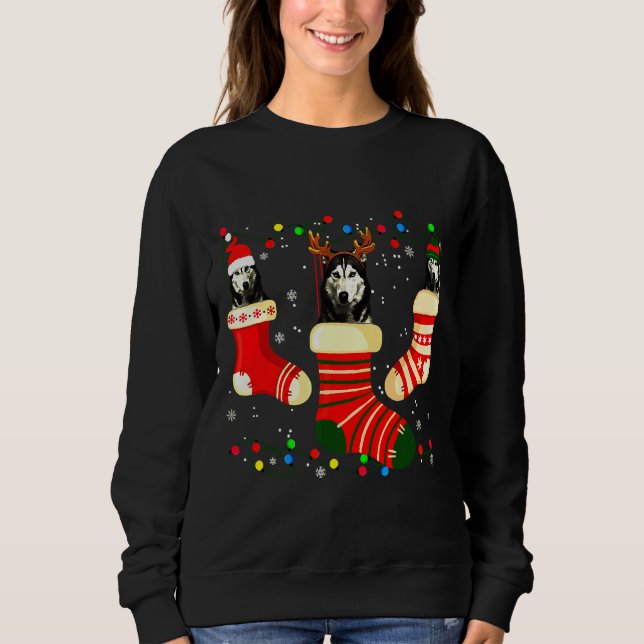 Husky Light Socks Xmas Sweatshirt (Front)