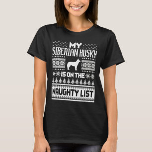 Husky List Dog Christmas T-Shirt