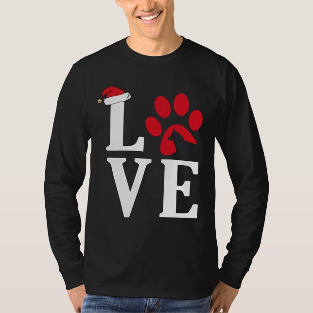 Husky Love Paw Christmas Tri Blend T-Shirt (Front)