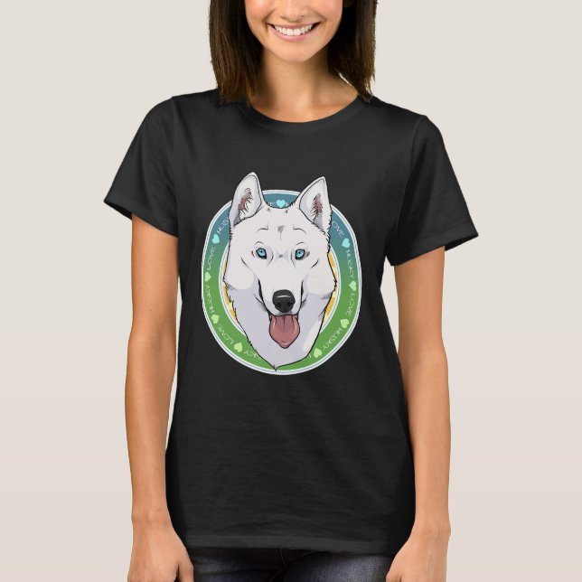 Husky Love White T-Shirt (Front)