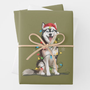 Husky Lover Christmas Siberian Xmas Dog Mom Wrapping Paper Sheet