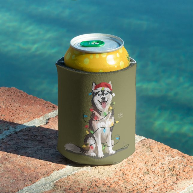 Husky Lover Christmas Siberian Xmas Dog Mum  Can Cooler (In Situ Pool)