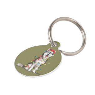 Husky Lover Christmas Siberian Xmas Dog Mum Pet Tag