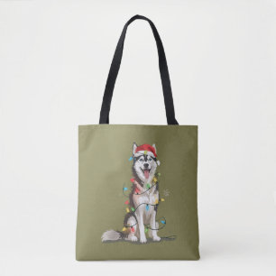 Husky Lover Christmas Siberian Xmas Dog Mum Tote Bag