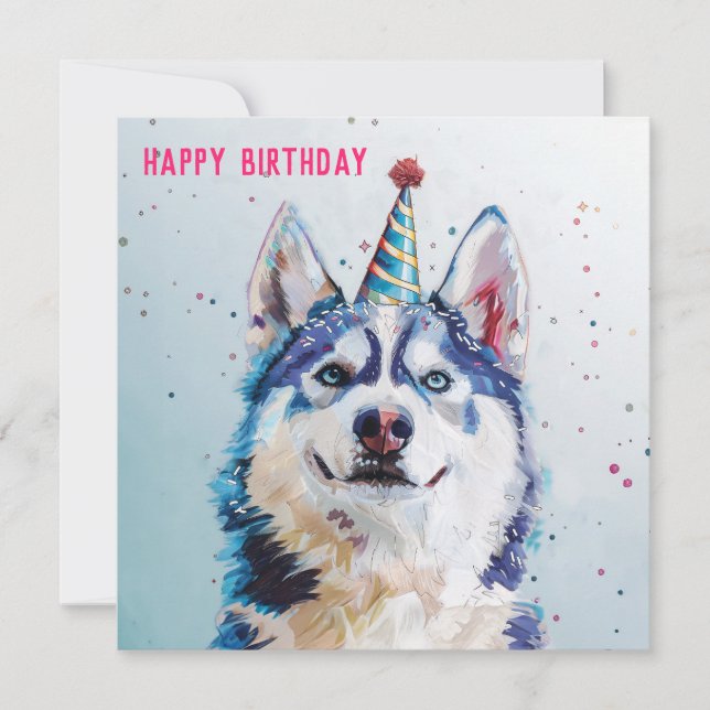 Husky / Malamute Birthday card (Front)