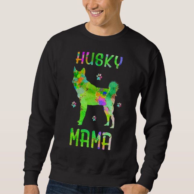 Husky Mama Colourful Dog Mum Sweatshirt (Front)