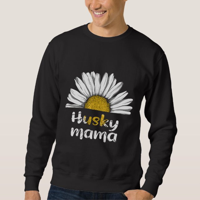 Husky Mama  White Flower Sweatshirt (Front)