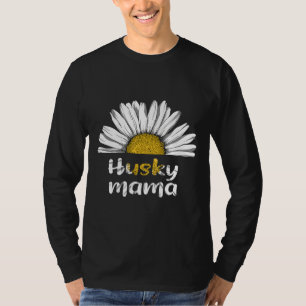 Husky Mama White Flower T-Shirt