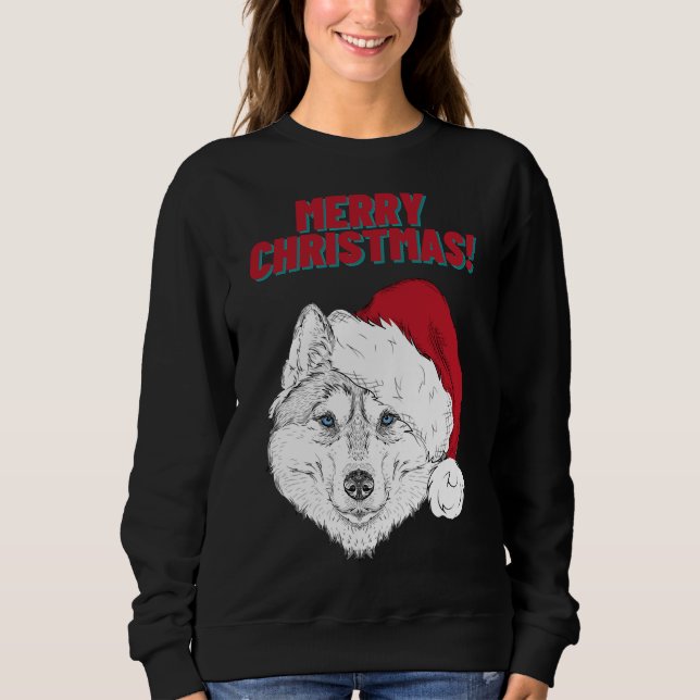 Husky Merry Christmas Style 1 Sweatshirt (Front)