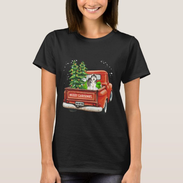 Husky Merry Christmas T-Shirt (Front)