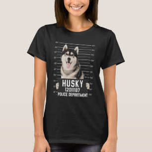 Husky Mug Shot Criminal Dog T-Shirt