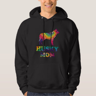 Husky Mum Funny Dog Mum Tie Dye Style Mother Day Hoodie