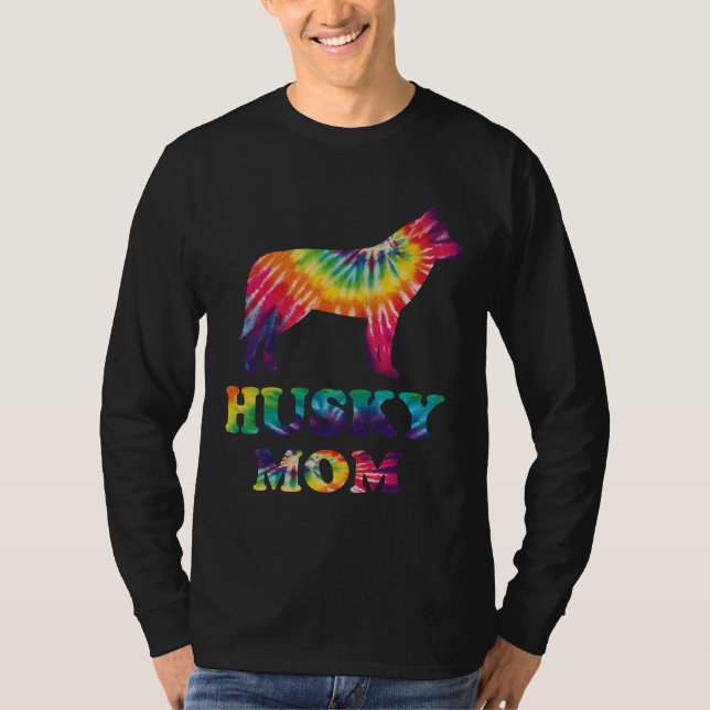 Husky Mum Funny Dog Mum Tie Dye Style Mother Day T-Shirt (Front)