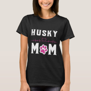 Husky Mum Heart Beat W Paw T-Shirt
