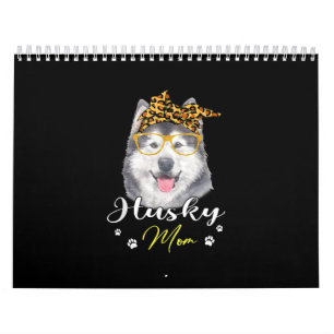 Husky Mum Leopard Print Dog Lovers Gift Calendar