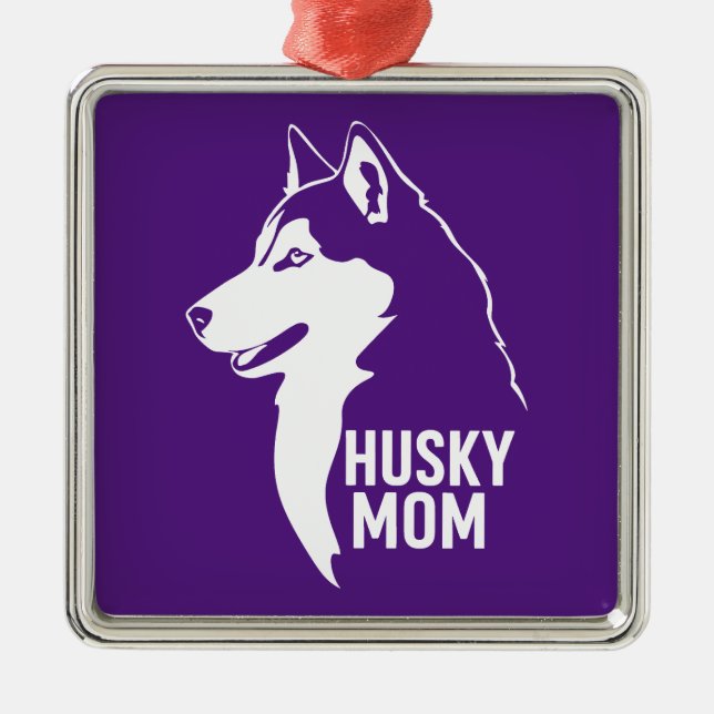 Husky Mum Metal Tree Decoration (Front)