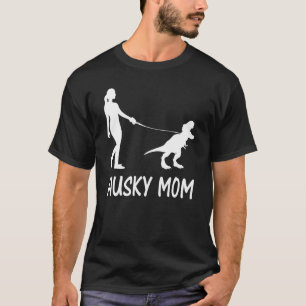 Husky Mum Siberian Husky Mama Dog Dinosaur Women M T-Shirt