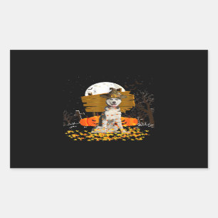 Husky My Siberian Husky Pumpkins Halloween Rectangular Sticker