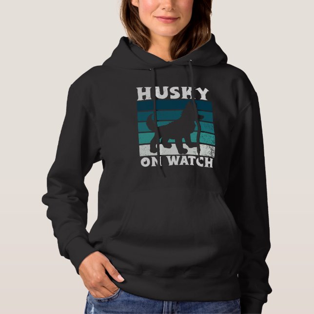 Husky On Watch  Essential     Hoodie (Front)