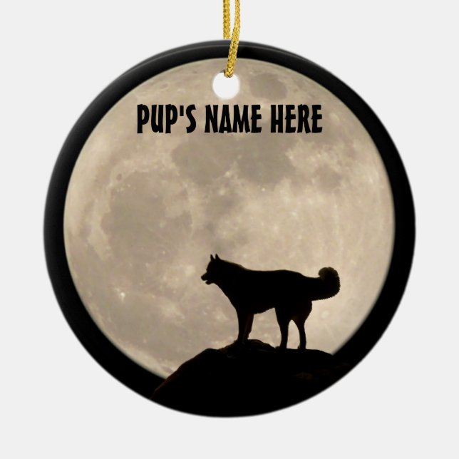 Husky Ornament Personalised Decoration (Front)