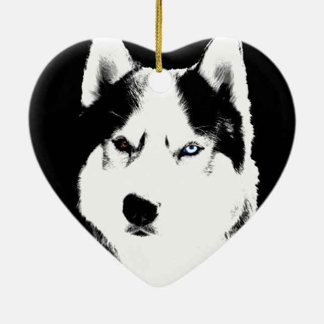 Husky Ornament Personalised Decoration (Back)