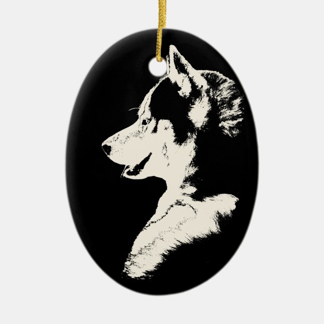 Husky Ornament Personalised Husky Pup Gifts (Front)