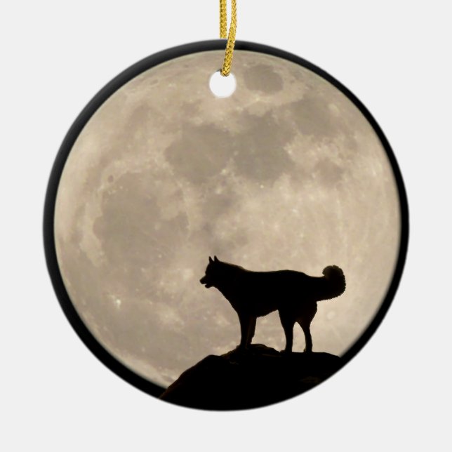 Husky Ornament Personalised Sled Dog Decoration (Front)