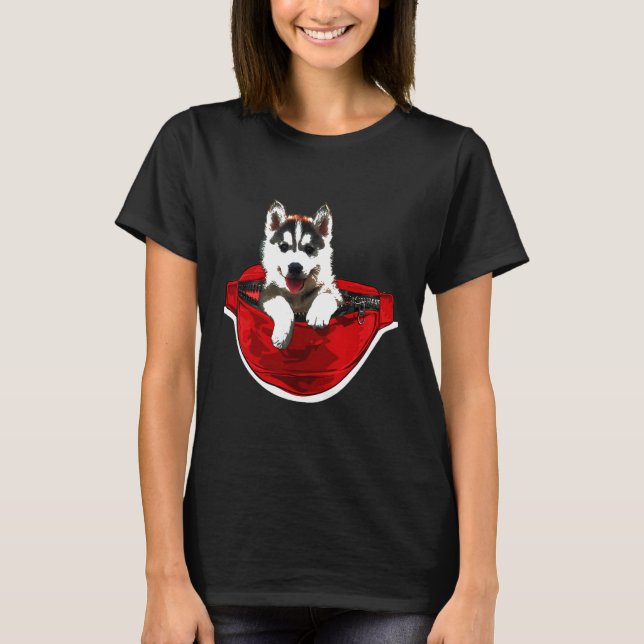 Husky Pack Dog Pocket T-Shirt (Front)