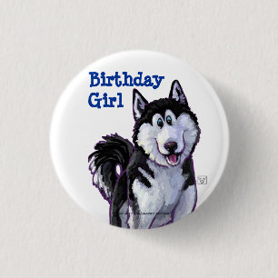 Husky Party Centre 3 Cm Round Badge