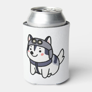 Husky Pilot Dog Lover Malamute Can Cooler
