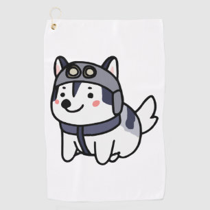 Husky Pilot Dog Lover Malamute Golf Towel