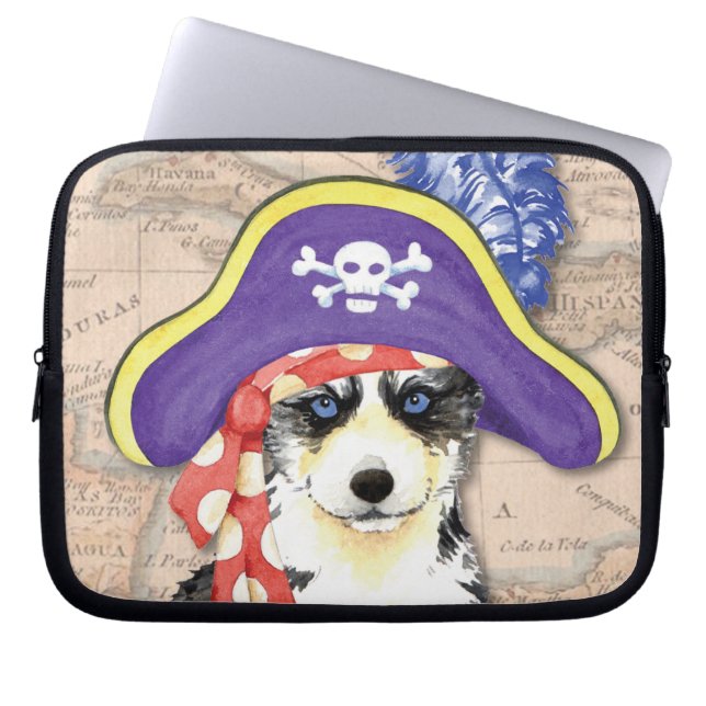 Husky Pirate Laptop Sleeve (Front)
