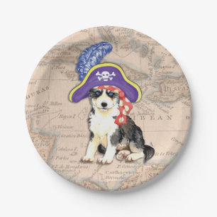 Husky Pirate Paper Plate