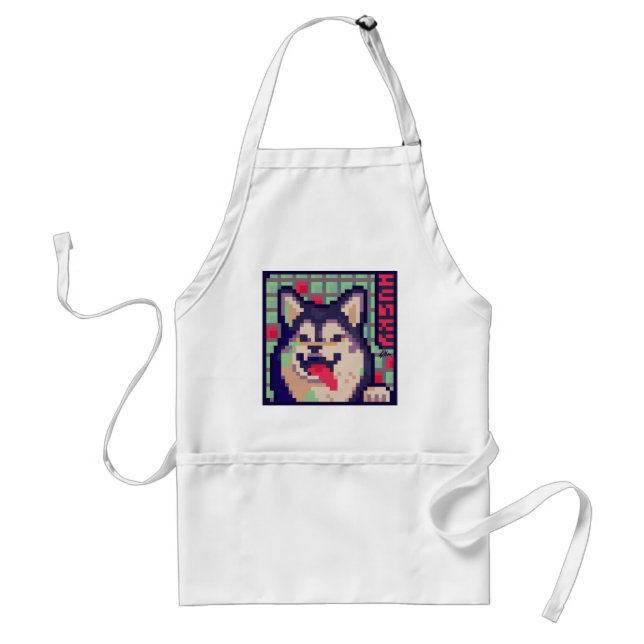 Husky Pixelart, Pixel Art Standard Apron (Front)