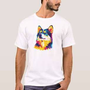 Husky Portrait Illustration Watercolour Painting T-Shirt
