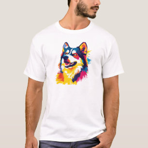 Husky Portrait Illustration Watercolour Painting T-Shirt